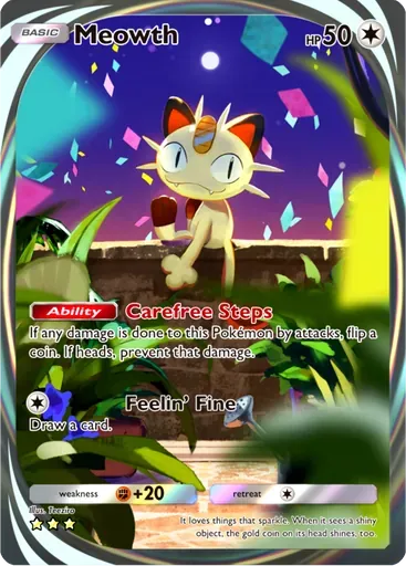 Meowth card art (Fantastical Parade)