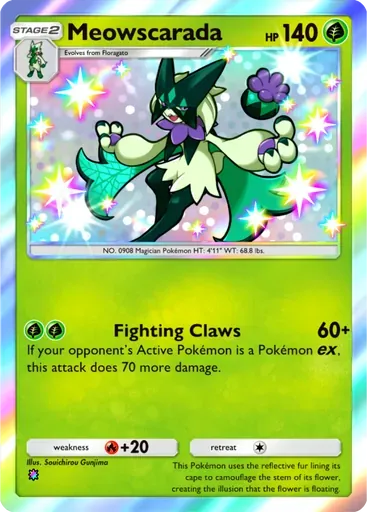 Meowscarada card art (Paldean Wonders)
