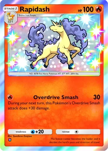 Rapidash card art (Mega Shine)
