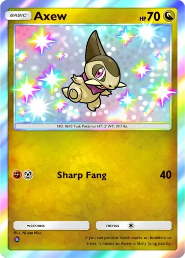 Axew card art (Mega Shine)