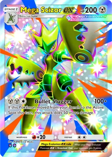 Mega Scizor ex card art (Mega Shine)