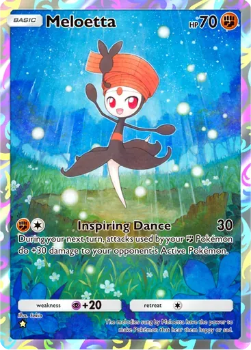 Meloetta card art (Pulsing Aura)