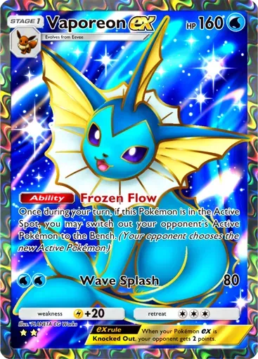 Vaporeon ex card art (Pulsing Aura)