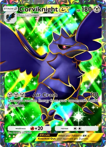 Corviknight ex card art (Pulsing Aura)