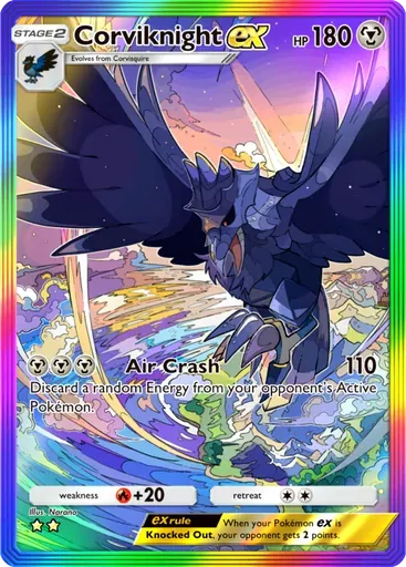 Corviknight ex card art (Pulsing Aura)