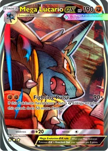Mega Lucario ex card art (Pulsing Aura)