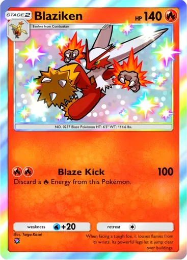 Blaziken card art (Pulsing Aura)
