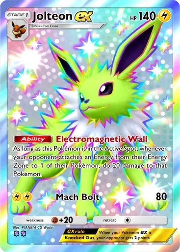 Jolteon ex card art (Pulsing Aura)