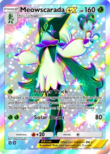 Meowscarada ex card art (Paradox Drive)
