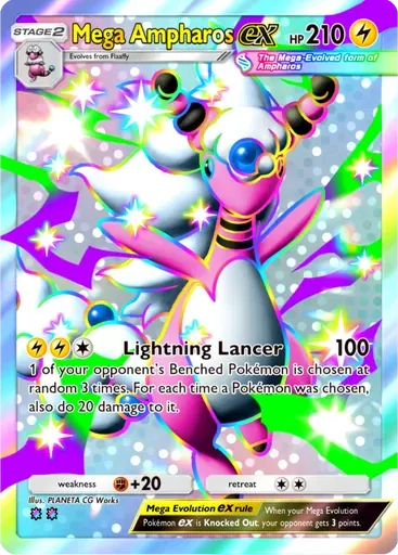 Mega Ampharos ex card art (Everyday Wonders)