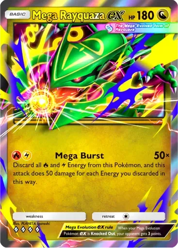 Mega Rayquaza ex card art (Ruler of the Skies)