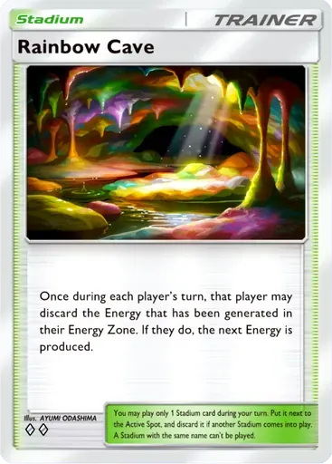 Rainbow Cave card art (Ruler of the Skies)
