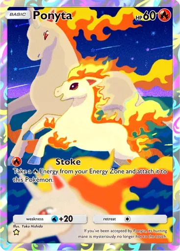 Ponyta card art (Ruler of the Skies)
