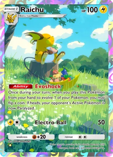 Raichu card art (Ruler of the Skies)