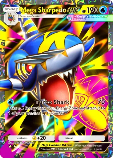 Mega Sharpedo ex card art (Ruler of the Skies)