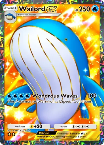 Wailord ex card art (Ruler of the Skies)