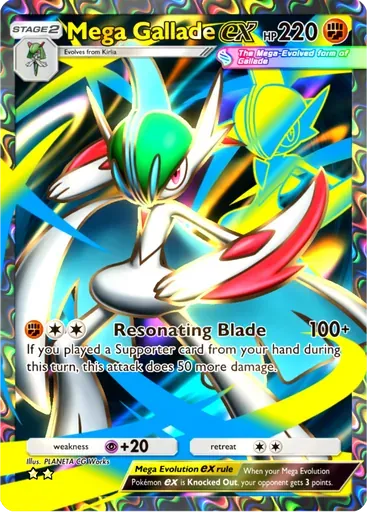 Mega Gallade ex card art (Ruler of the Skies)