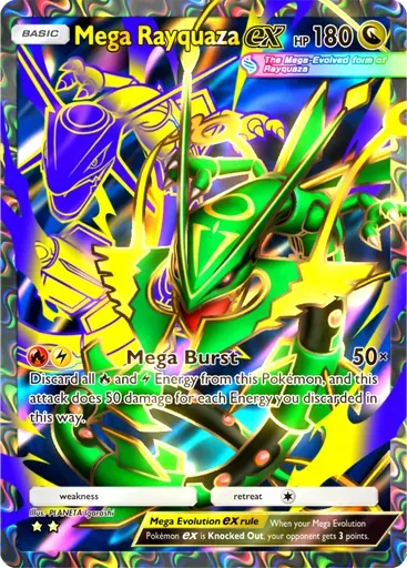 Mega Rayquaza ex card art (Ruler of the Skies)