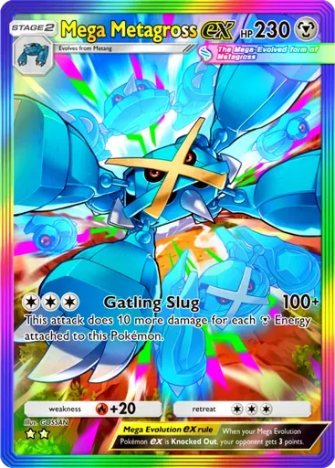 Mega Metagross ex card art (Ruler of the Skies)