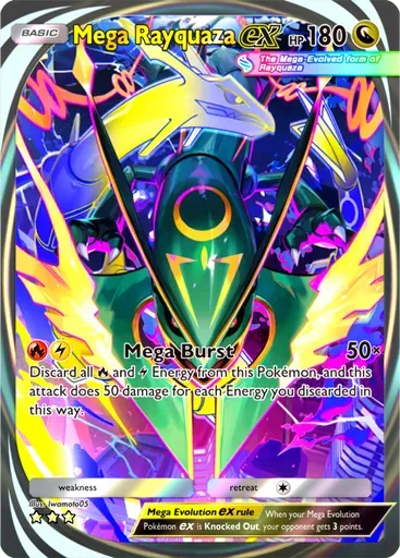 Mega Rayquaza ex card art (Ruler of the Skies)