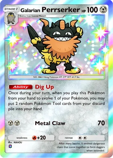 Galarian Perrserker card art (Ruler of the Skies)