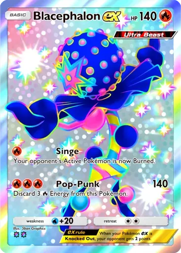 Blacephalon ex card art (Ruler of the Skies)