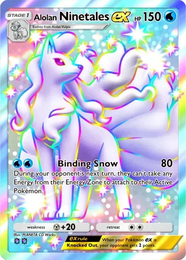 Alolan Ninetales ex card art (Ruler of the Skies)