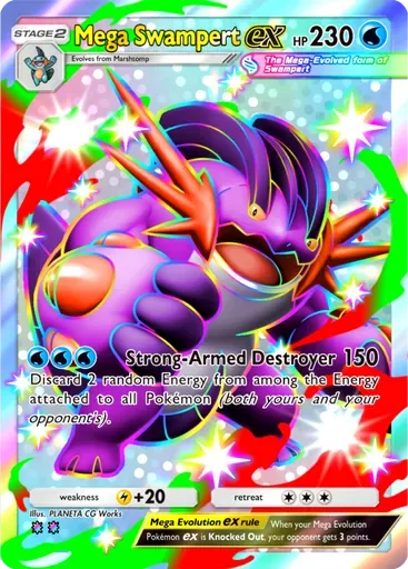 Mega Swampert ex card art (Ruler of the Skies)