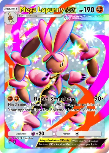 Mega Lopunny ex card art (Ruler of the Skies)