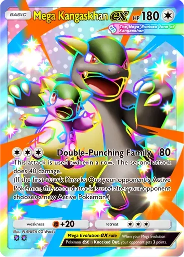 Mega Kangaskhan ex card art (Ruler of the Skies)