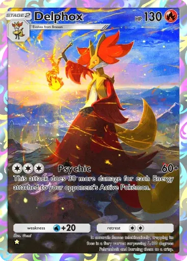 Delphox card art (Team Rocket's Ambition)