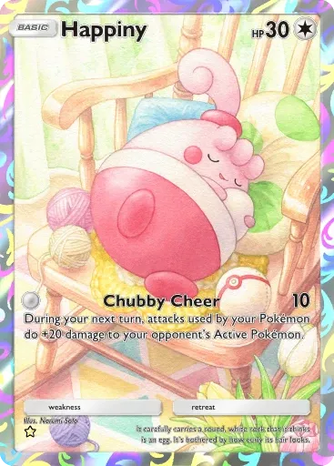 Happiny card art (Team Rocket's Ambition)