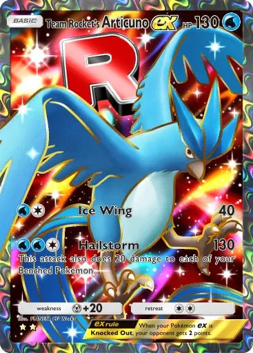 Team Rocket's Articuno ex card art (Team Rocket's Ambition)