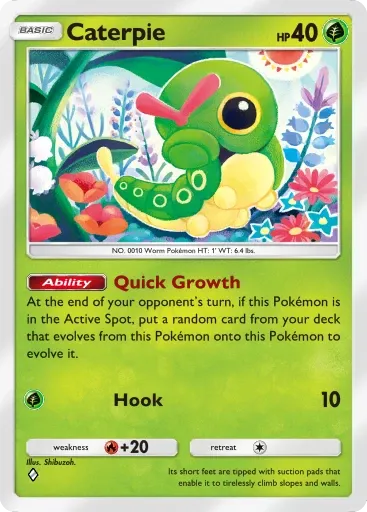 Caterpie card art (Deluxe Pack: Mega)