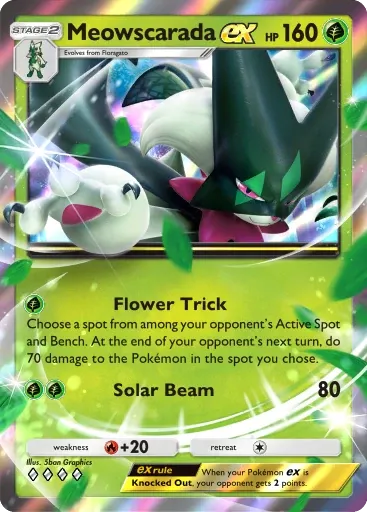 Meowscarada ex card art (Deluxe Pack: Mega)