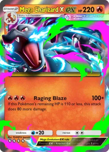 Mega Charizard X ex card art (Deluxe Pack: Mega)