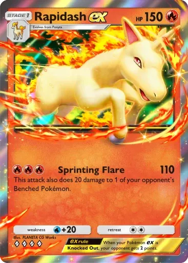 Rapidash ex card art (Deluxe Pack: Mega)
