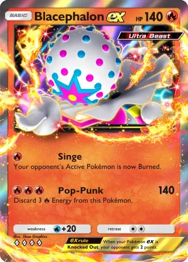 Blacephalon ex card art (Deluxe Pack: Mega)