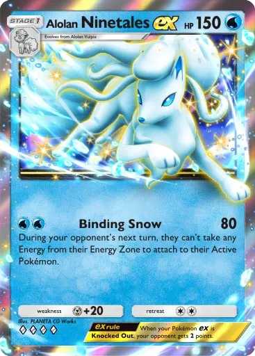 Alolan Ninetales ex card art (Deluxe Pack: Mega)