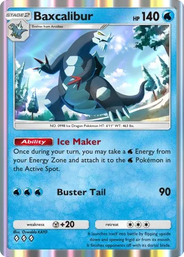 Baxcalibur card art (Deluxe Pack: Mega)