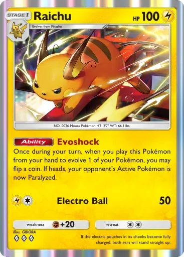 Raichu card art (Deluxe Pack: Mega)