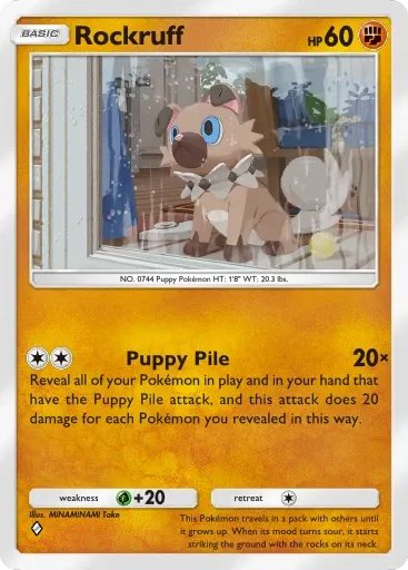 Rockruff card art (Deluxe Pack: Mega)