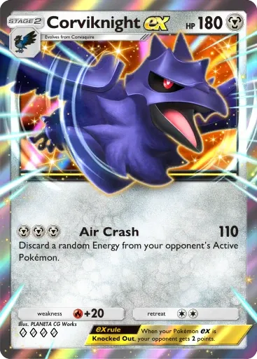 Corviknight ex card art (Deluxe Pack: Mega)