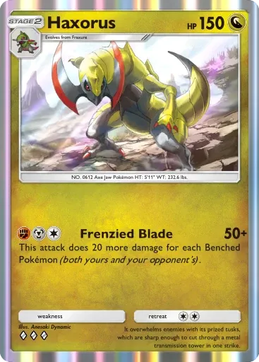 Haxorus card art (Deluxe Pack: Mega)