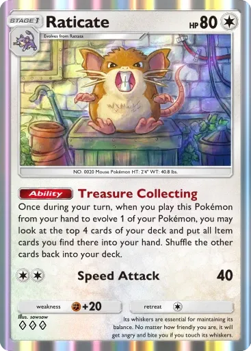 Raticate card art (Deluxe Pack: Mega)