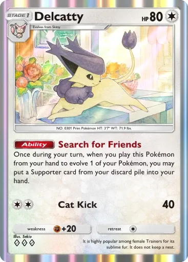 Delcatty card art (Deluxe Pack: Mega)