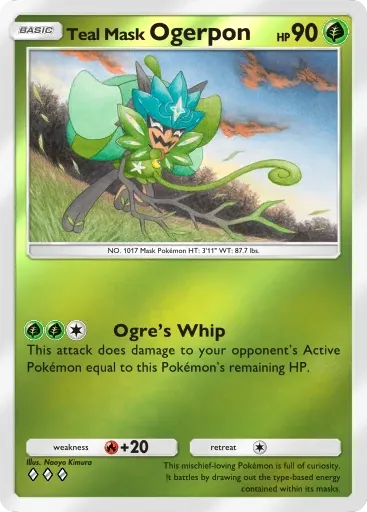 Teal Mask Ogerpon card art (Deluxe Pack: Mega)