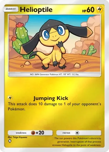 Helioptile card art (Deluxe Pack: Mega)