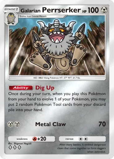 Galarian Perrserker card art (Deluxe Pack: Mega)