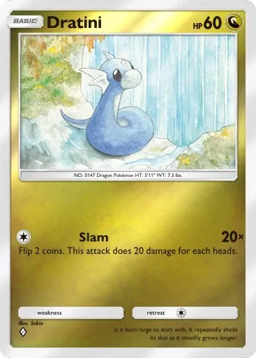 Dratini card art (Deluxe Pack: Mega)